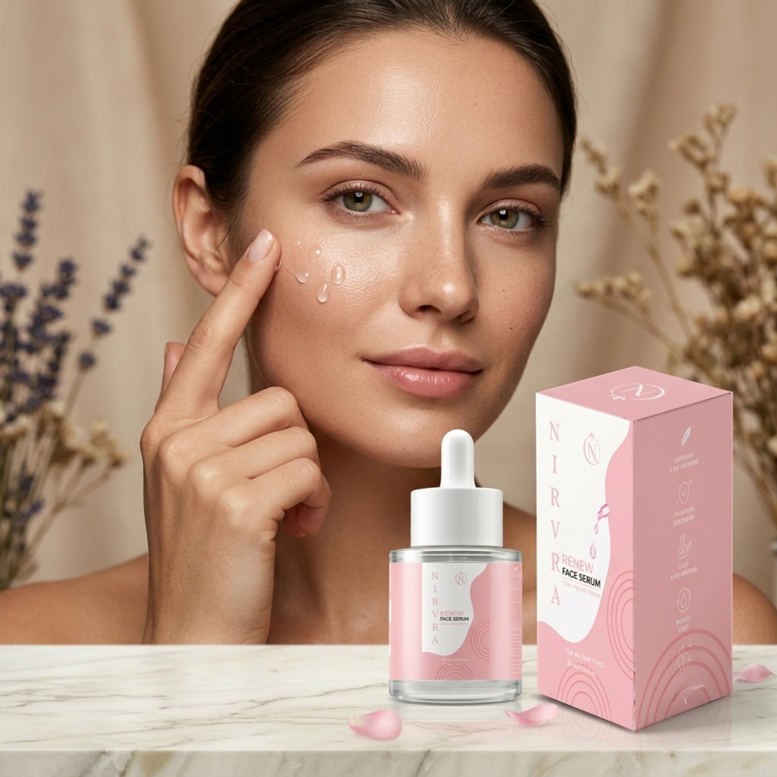 Nirvra Renew Face Serum – Brightening & Anti-Aging Serum (30 ml) - Image 5