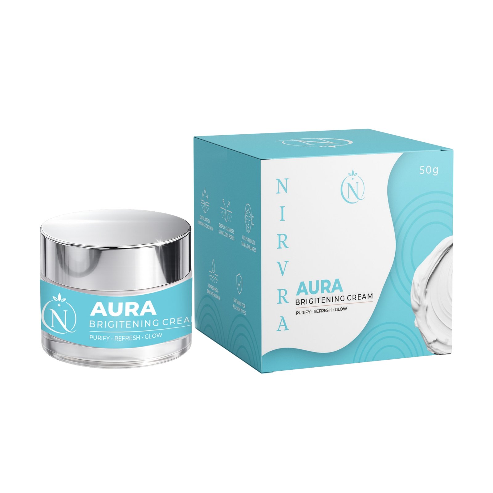 Nirvra Aura Brightening Cream – Radiance & Glow Moisturizer (50 grams)