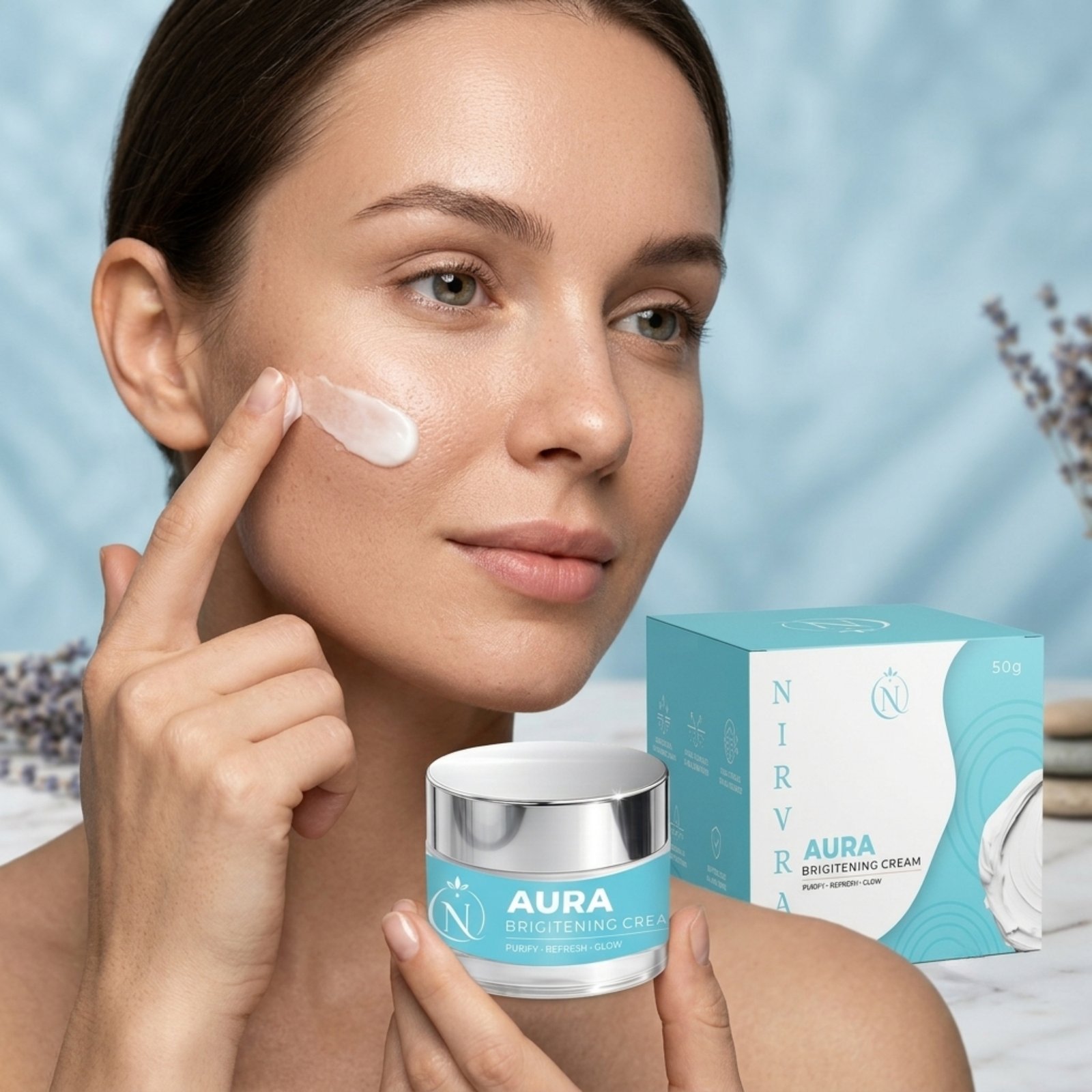 Nirvra Aura Brightening Cream – Radiance & Glow Moisturizer (50 grams) - Image 5