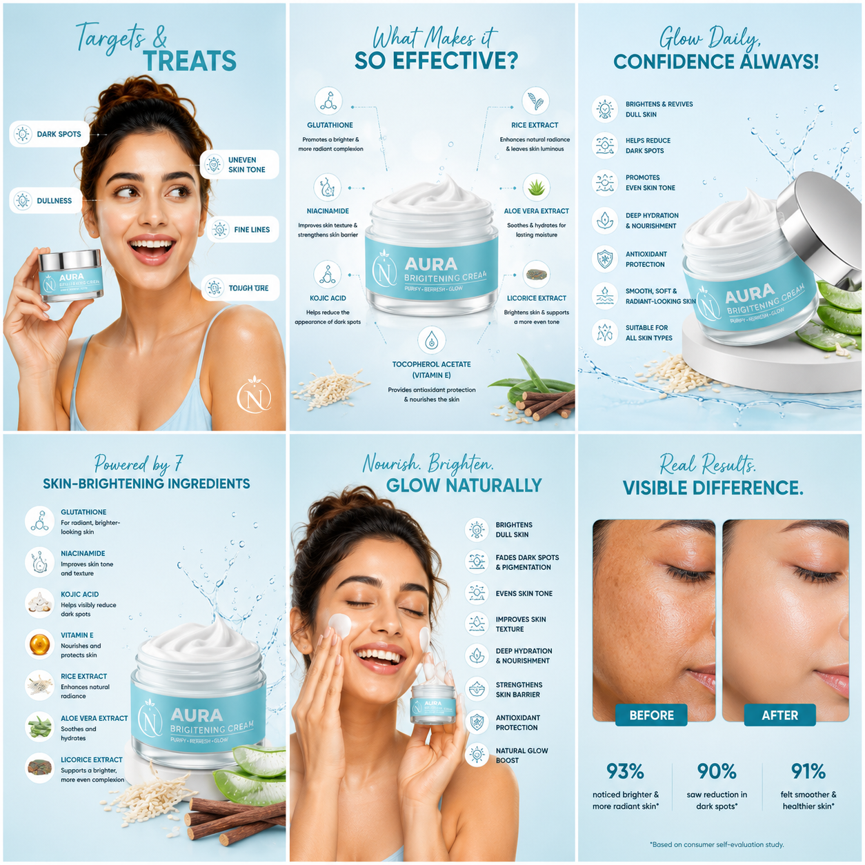 Nirvra Aura Brightening Cream – Radiance & Glow Moisturizer (50 grams) - Image 2